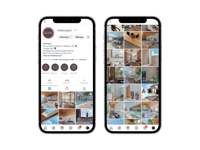 Tampilan Instagram dari Villa Boya