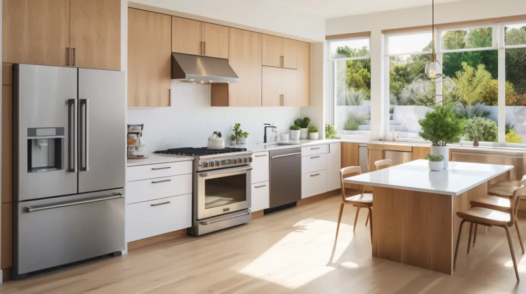 a modern and fully equipped kitchen