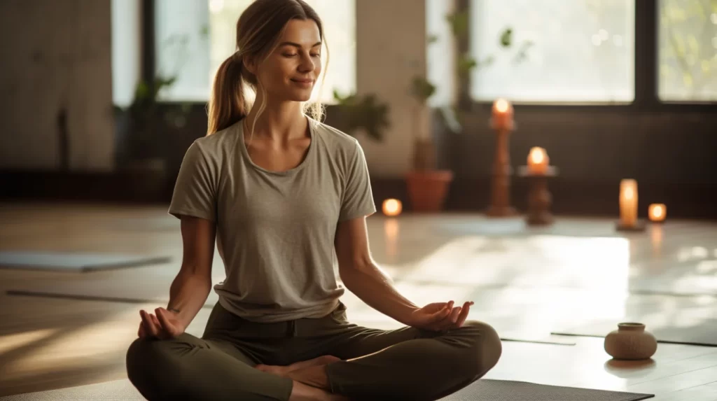 a woman doing yoga while staying in a villa in bali