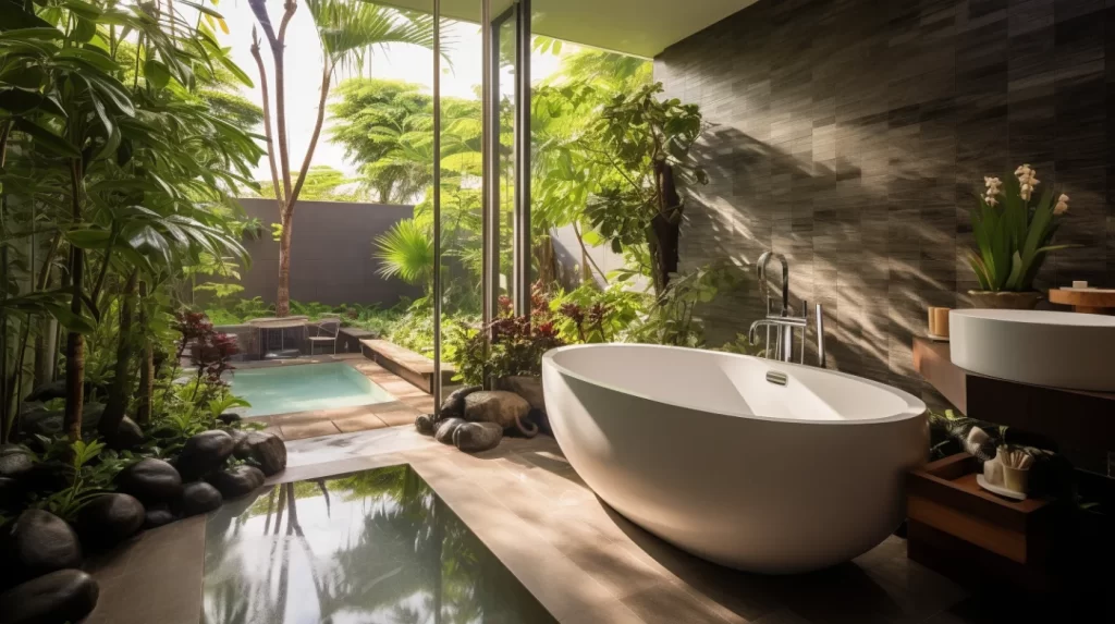 spacious bathroom in a villa